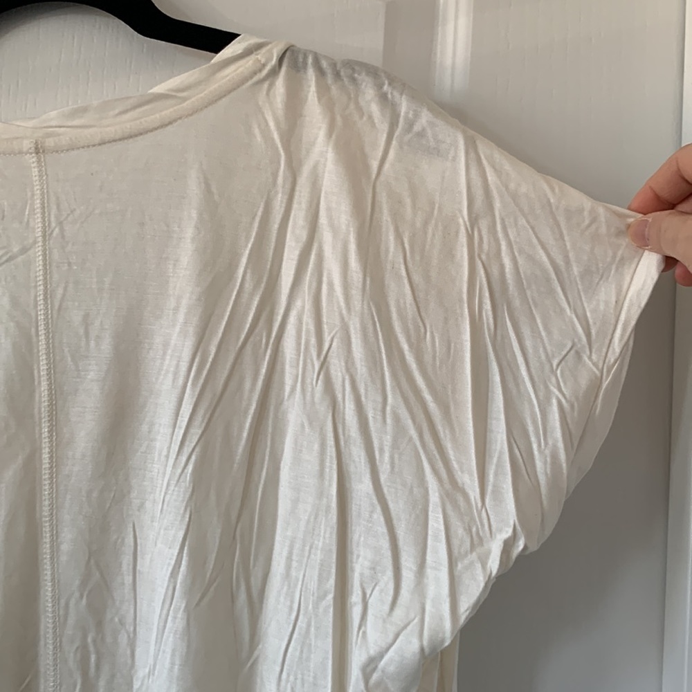 NWT LOFT Ivory Pretzel Twist V-Neckline Short Sleeves Sheer Top Size S - Picture 12 of 15